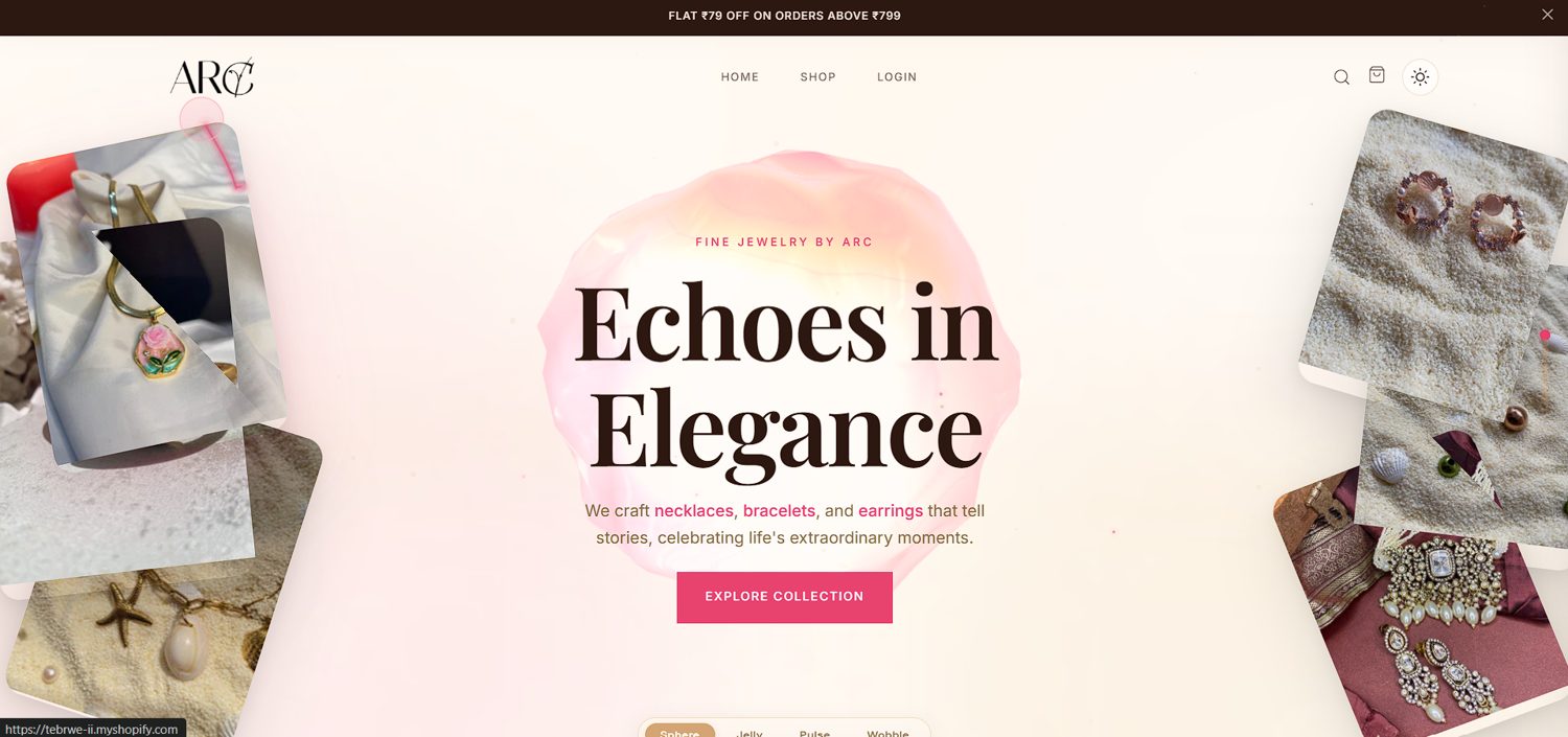 ARC Jewells — luxury jewellery e-commerce store built by BytePatch Technologies