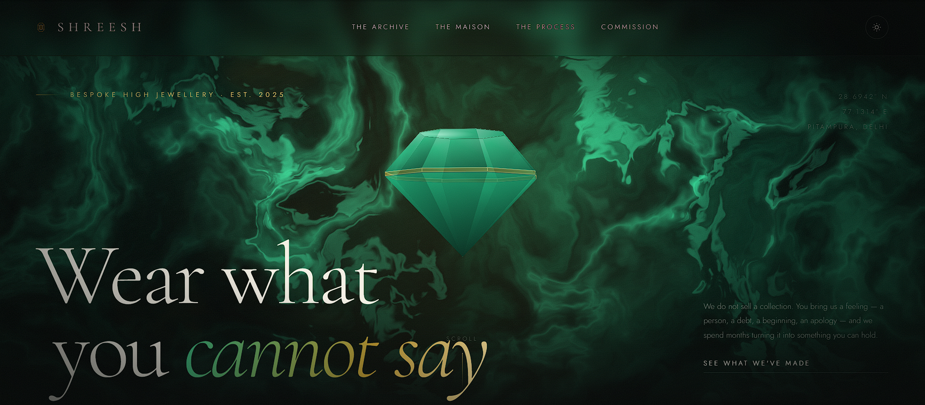 Shreesh — bespoke high jewellery maison website built by BytePatch Technologies